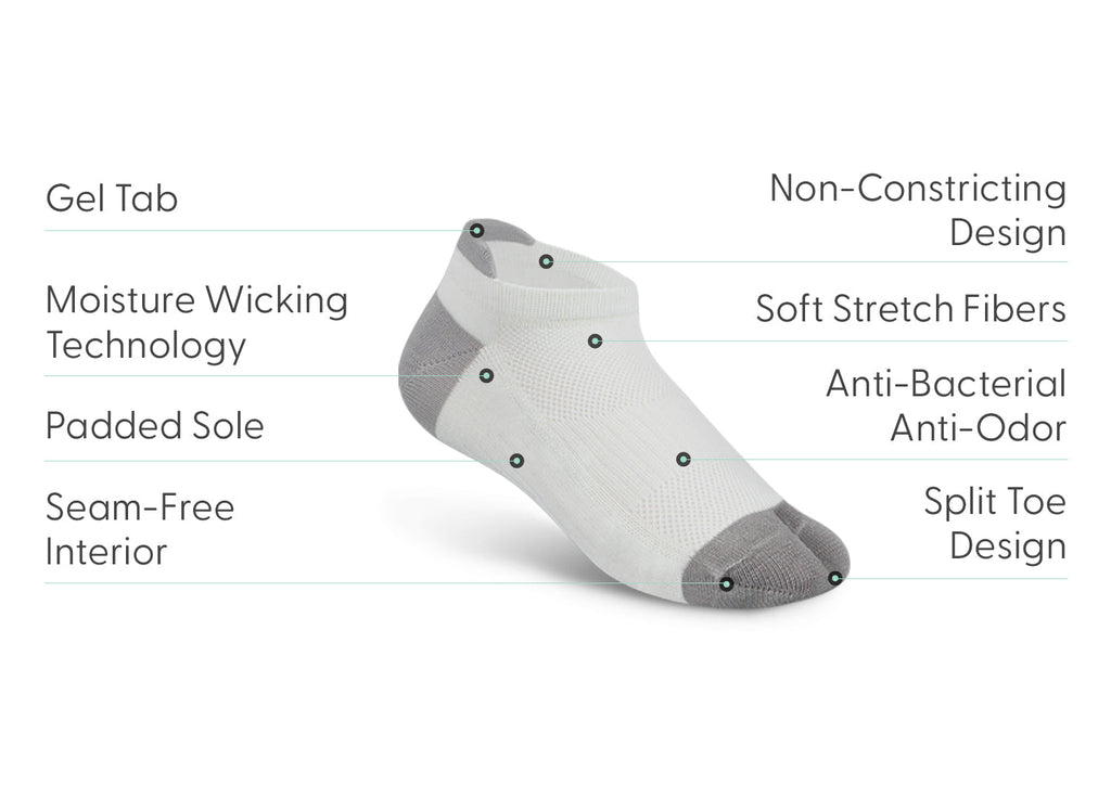 Bunion Relief, Padded Low Cut Socks - White